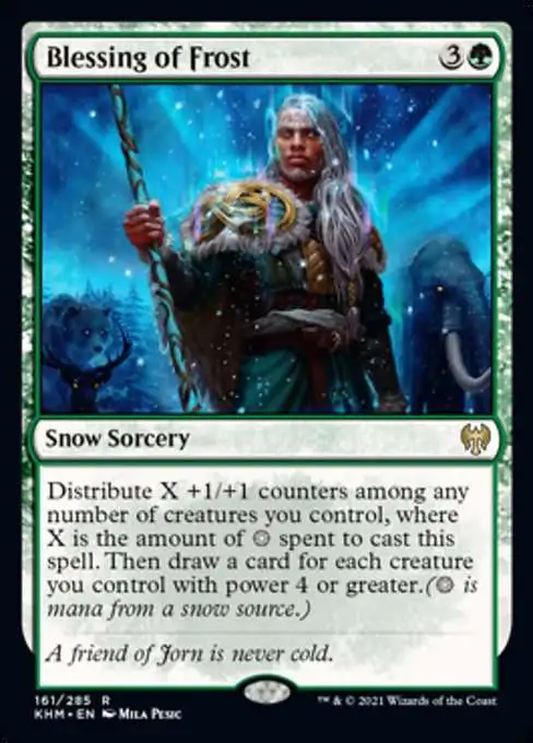 MtG Trading Card Game Kaldheim Rare Foil Blessing of Frost #161