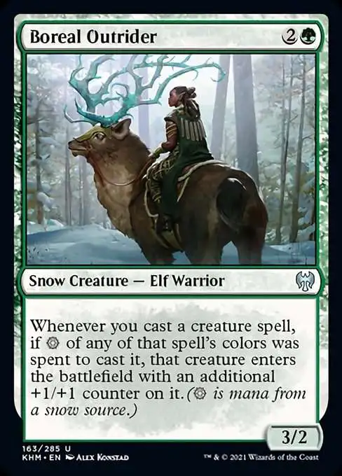 MtG Trading Card Game Kaldheim Uncommon Boreal Outrider #163