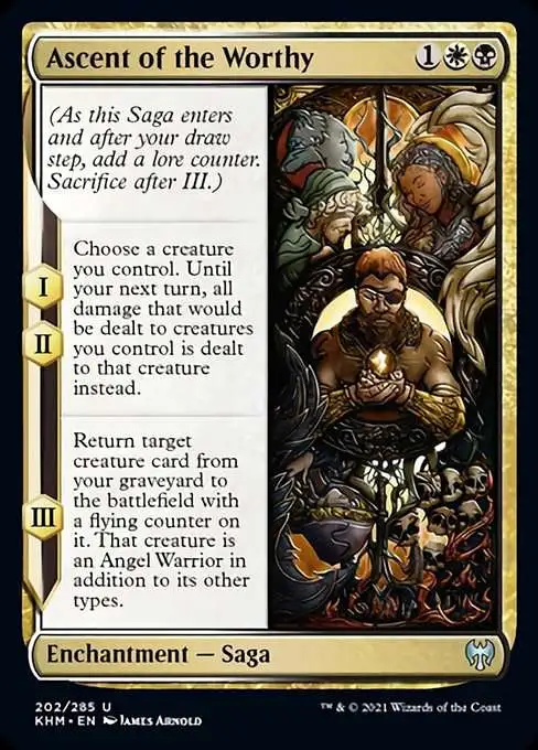 MtG Trading Card Game Kaldheim Uncommon Ascent of the Worthy #202