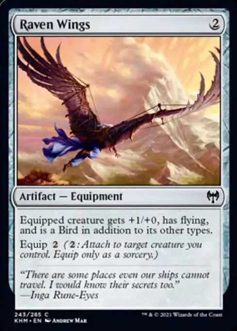 MtG Trading Card Game Kaldheim Common Raven Wings #243