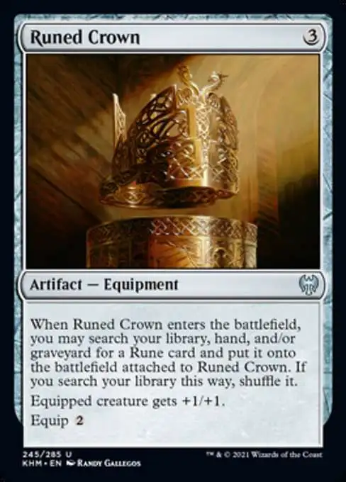 MtG Trading Card Game Kaldheim Uncommon Runed Crown #245