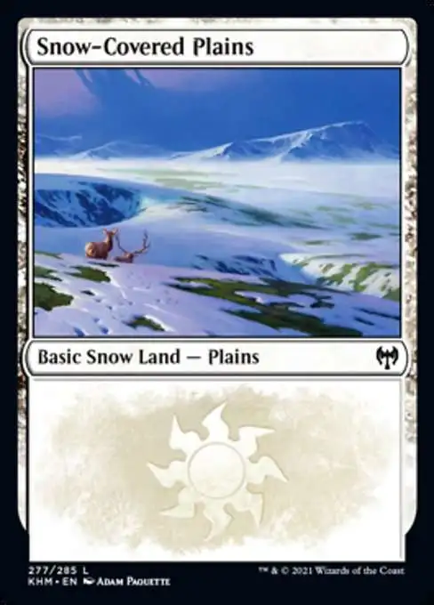 MtG Trading Card Game Kaldheim Common Snow-Covered Plains #277