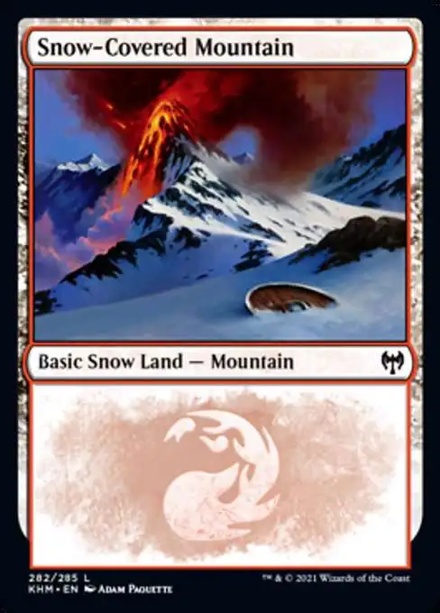 MtG Trading Card Game Kaldheim Common Snow-Covered Mountain #282 [#282]