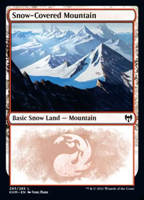 MtG Trading Card Game Kaldheim Common Snow-Covered Mountain #283 [#283]