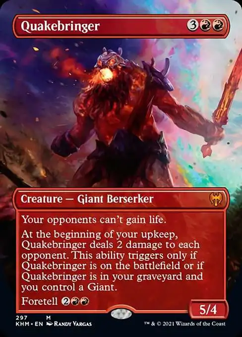 MtG Trading Card Game Kaldheim Mythic Rare Quakebringer #297 [Alternate Art Borderless]