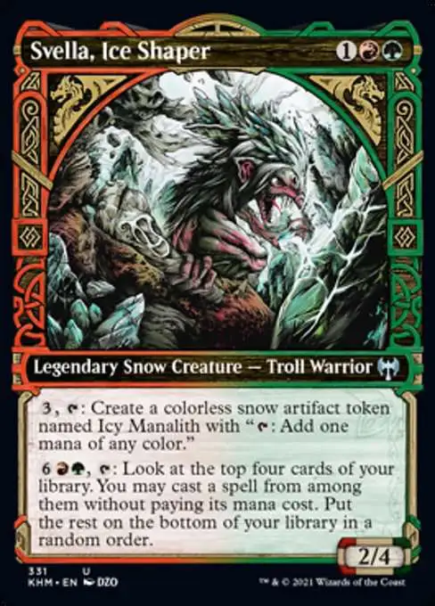 mtg kaldheim showcase cards Jorn, God of Winter // Kaldring, the Rimestaff (Showcase) [Kaldheim]  North Game Den Alrund gets +1/+1 for each card in your hand and each foretold card you own in exile mtg kaldheim best cards |