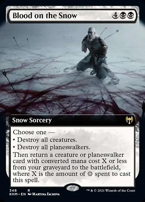 MtG Trading Card Game Kaldheim Rare Blood on the Snow #348 [Extended Art]