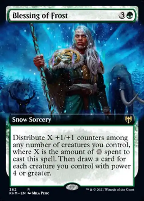 MtG Trading Card Game Kaldheim Rare Blessing of Frost #362 [Extended Art]