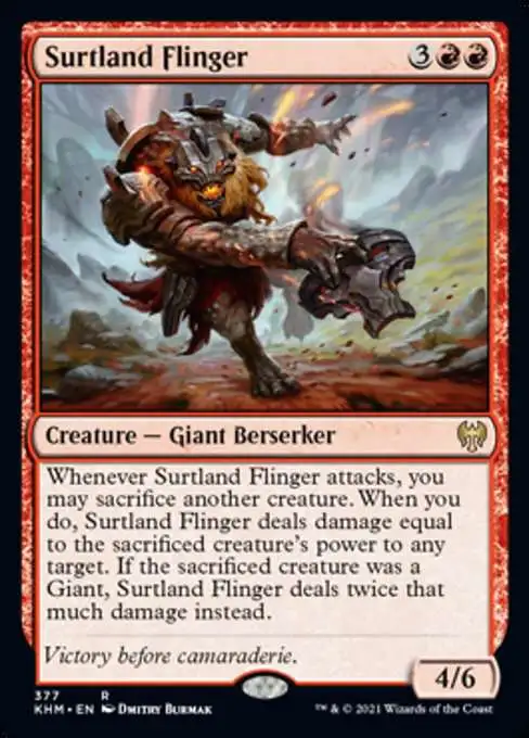MtG Trading Card Game Kaldheim Rare Surtland Flinger #377 [Theme Booster]
