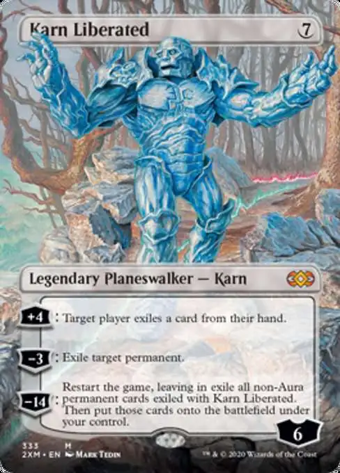 MtG Double Masters Mythic Rare Karn Liberated #333 [Borderless Planeswalker, Foil]