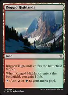 MtG Khans of Tarkir Common Foil Rugged Highlands #240