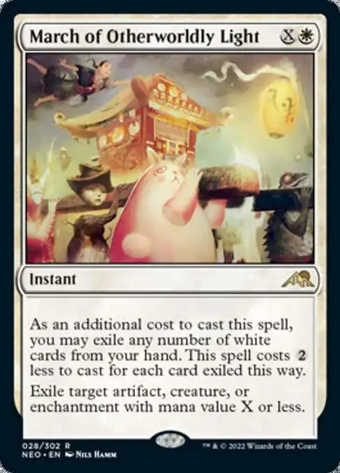 MtG Trading Card Game Kamigawa Neon Dynasty Rare Foil March of Otherworldly Light #28
