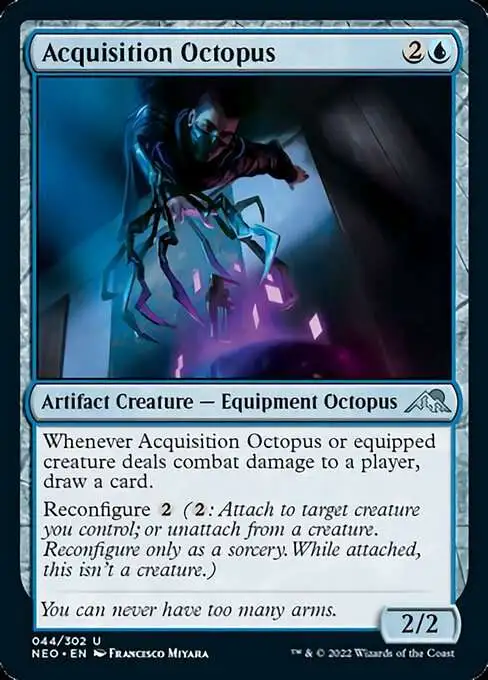 MtG Trading Card Game Kamigawa Neon Dynasty Uncommon Acquisition Octopus #44
