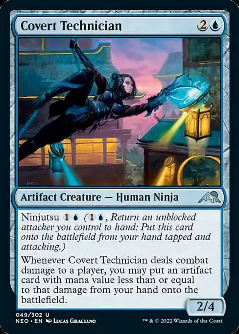 MtG Trading Card Game Kamigawa Neon Dynasty Uncommon Covert Technician #49