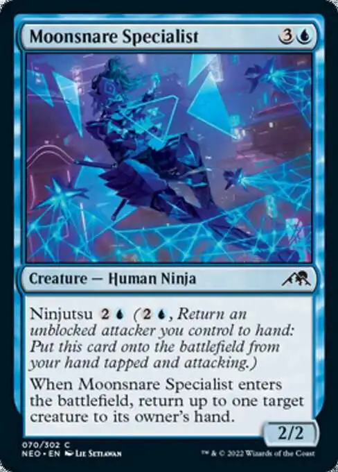 MtG Trading Card Game Kamigawa Neon Dynasty Common Moonsnare Specialist #70