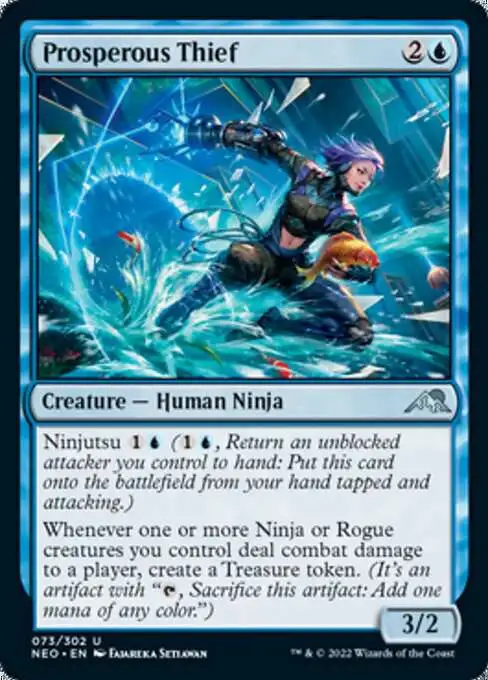 MtG Trading Card Game Kamigawa Neon Dynasty Uncommon Prosperous Thief #73