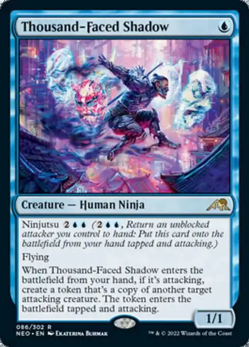 MtG Trading Card Game Kamigawa Neon Dynasty Rare Thousand-Faced Shadow #86