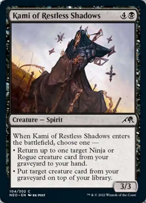 Magic The Gathering Trading Card Game Kamigawa Neon Dynasty Single Card Common Kami of Restless Shadows 104 - ToyWiz Magic The Gathering Trading Card Game Kamigawa Neon Dynasty Single Card Common Kami of Restless Shadows 104 - ToyWiz