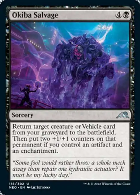 Magic The Gathering Trading Card Game Kamigawa Neon Dynasty Single Card  Uncommon Okiba Salvage 118 - ToyWiz