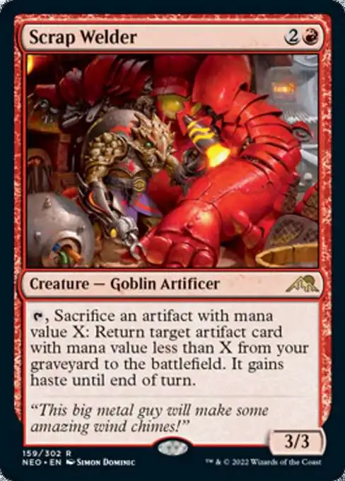 MtG Trading Card Game Kamigawa Neon Dynasty Rare Foil Scrap Welder #159