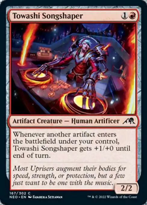 MtG Trading Card Game Kamigawa Neon Dynasty Common Towashi Songshaper #167