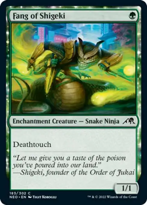 Magic The Gathering Trading Card Game Kamigawa Neon Dynasty Single Card Common Fang of Shigeki 183 - ToyWiz Magic The Gathering Trading Card Game Kamigawa Neon Dynasty Single Card Common Fang of Shigeki 183 - ToyWiz