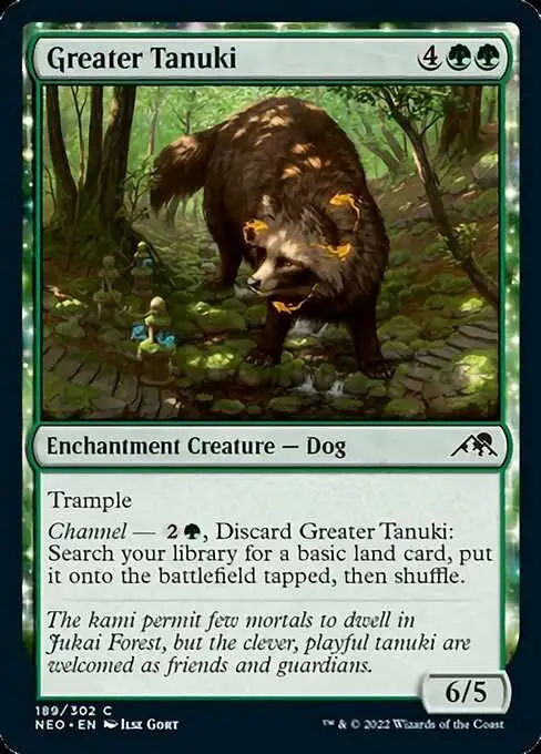 MtG Trading Card Game Kamigawa Neon Dynasty Common Greater Tanuki #189