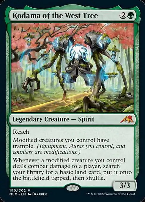 MtG Trading Card Game Kamigawa Neon Dynasty Mythic Rare Kodama of the West Tree #199