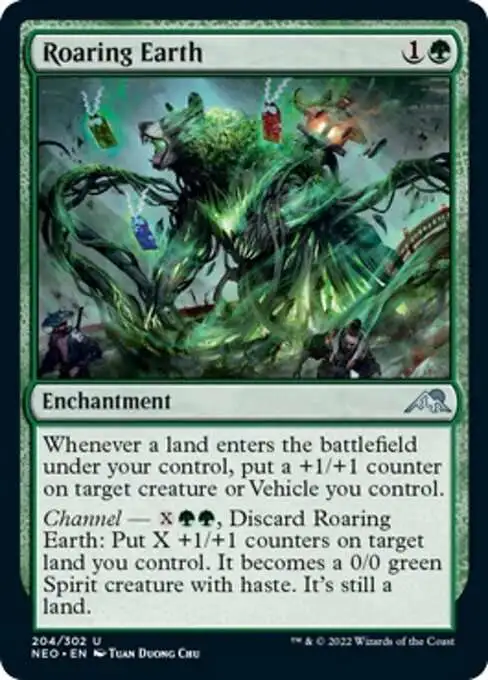 MtG Trading Card Game Kamigawa Neon Dynasty Uncommon Roaring Earth #204