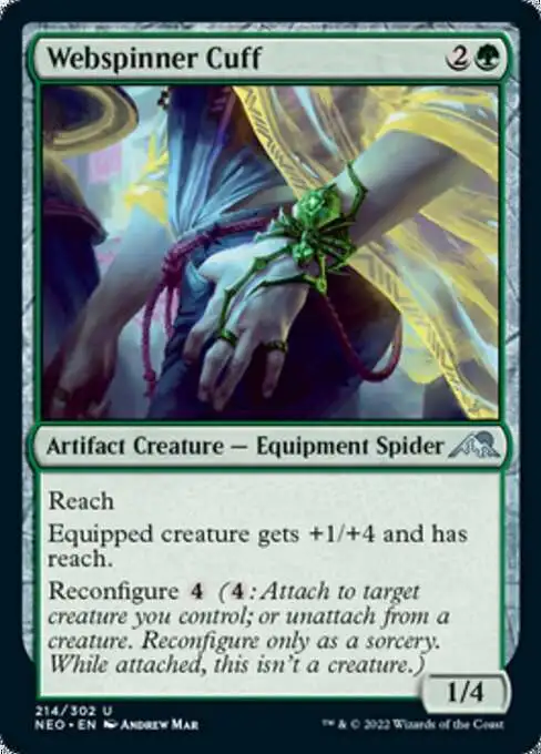 MtG Trading Card Game Kamigawa Neon Dynasty Uncommon Webspinner Cuff #214