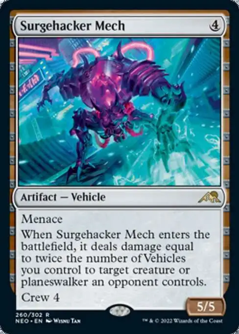 MtG Trading Card Game Kamigawa Neon Dynasty Rare Surgehacker Mech #260