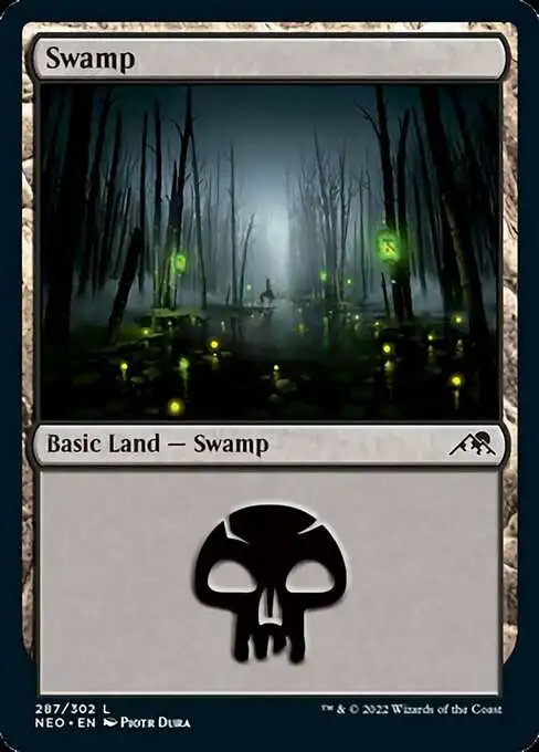 MtG Trading Card Game Kamigawa Neon Dynasty Common Swamp #287