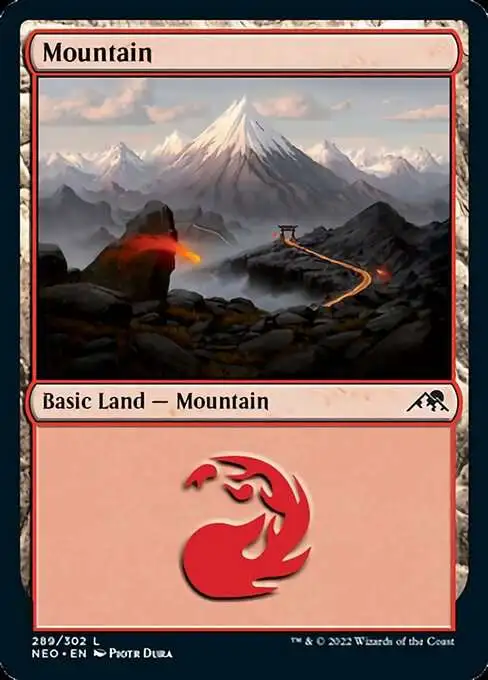 MtG Trading Card Game Kamigawa Neon Dynasty Common Mountain #289