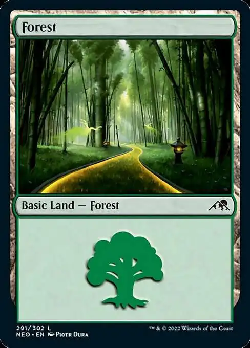 MtG Trading Card Game Kamigawa Neon Dynasty Common Forest #291
