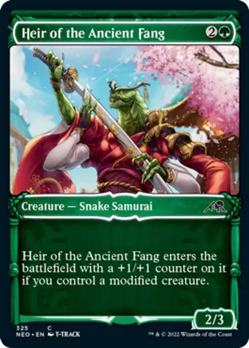 MtG Trading Card Game Kamigawa Neon Dynasty Common Heir of the Ancient Fang  #325 [Showcase]