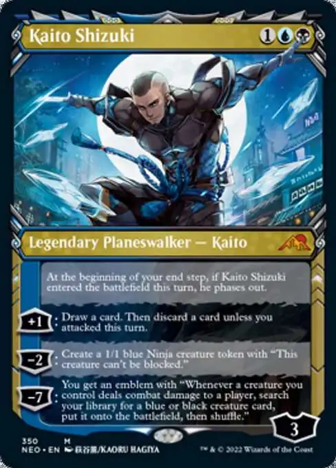 MtG Trading Card Game Kamigawa Neon Dynasty Mythic Rare Kaito Shizuki #350 [Showcase]