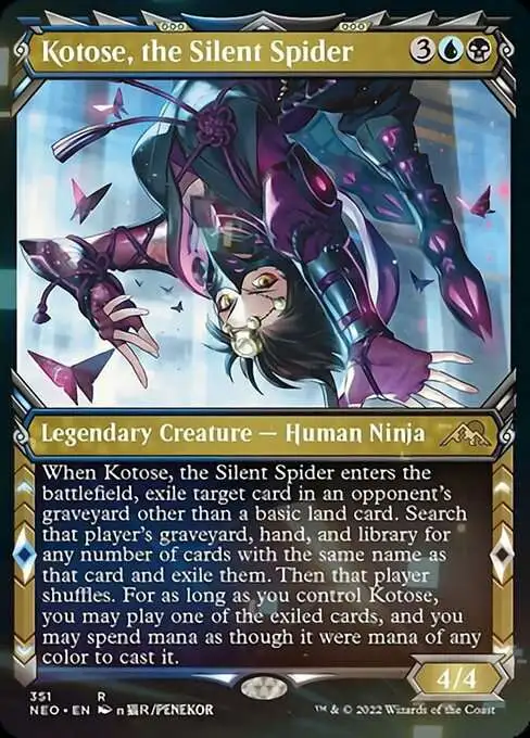 Magic The Gathering Trading Card Game Kamigawa Neon Dynasty Single Card Rare  Kotose, the Silent Spider 351 Showcase FOIL - ToyWiz