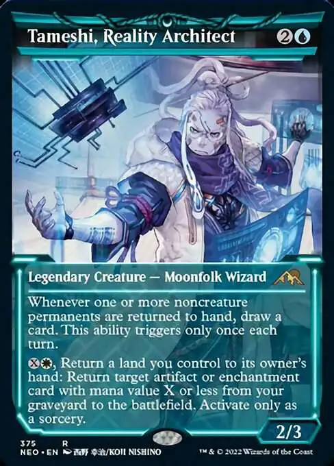 MtG Trading Card Game Kamigawa Neon Dynasty Rare Tameshi, Reality Architect  #375 [Showcase]