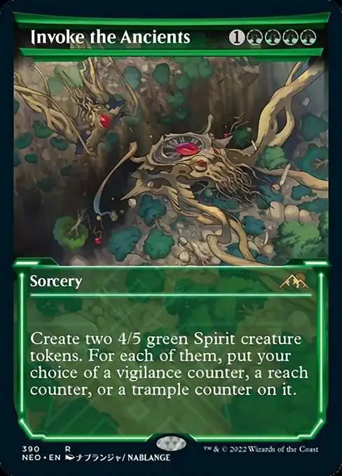 MtG Trading Card Game Kamigawa Neon Dynasty Rare Invoke the Ancients #390 [Showcase]