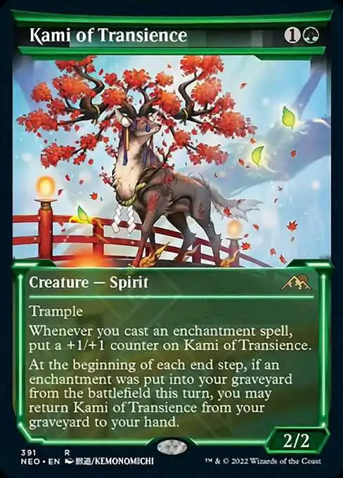 MtG Trading Card Game Kamigawa Neon Dynasty Rare Kami of Transience #391  [Showcase]