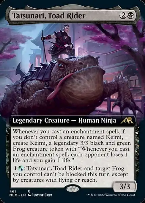 MtG Trading Card Game Kamigawa Neon Dynasty Rare Tatsunari, Toad Rider #461 [Extended Art FOIL]
