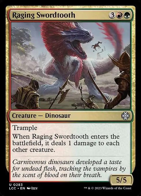 MtG The Lost Caverns of Ixalan Commander Uncommon Raging Swordtooth #283