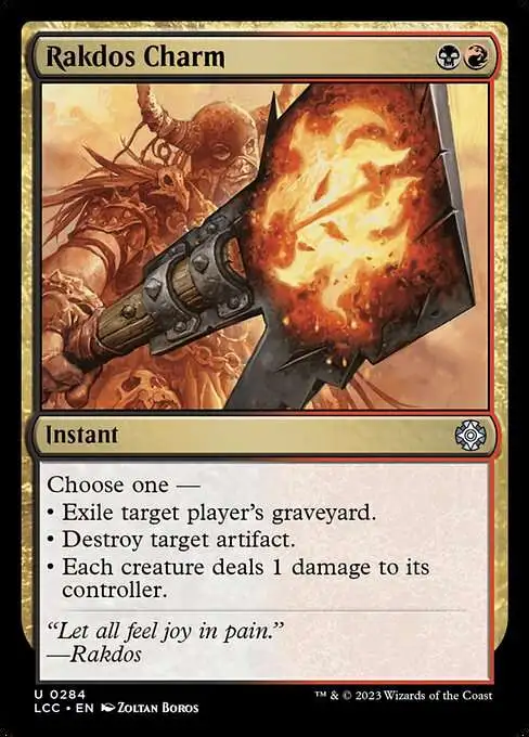 Magic The Gathering The Lost Caverns of Ixalan Commander Single Card  Uncommon Rakdos Charm 284 - ToyWiz