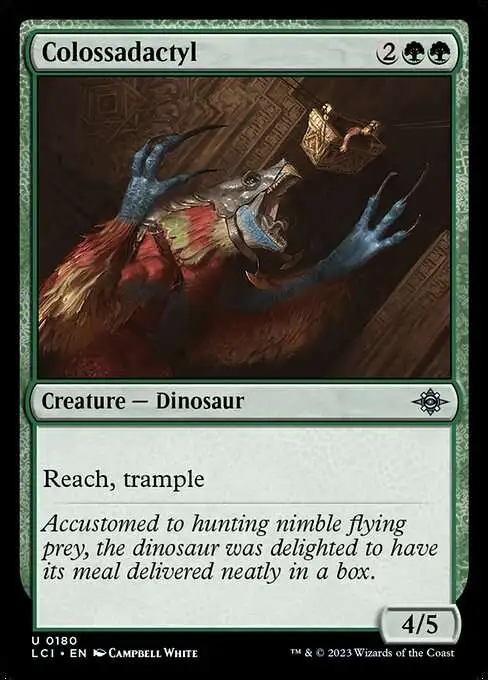 mtg dinosaur cards ixalan Palani's Hatcher [The Lost Caverns of Ixalan] Form of the Dinosaur deals 15 damage to target creature an opponent controls and that creature deals damage equal to its power to you. Magic The Gathering The Lost