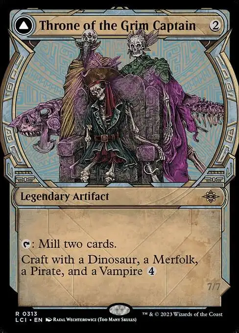 MtG The Lost Caverns of Ixalan Rare Throne of the Grim Captain // The Grim  Captain #313 [Showcase FOIL]