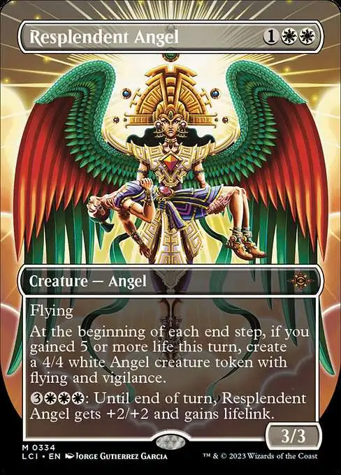 MtG The Lost Caverns of Ixalan Mythic Rare Resplendent Angel #334 [Borderless FOIL]