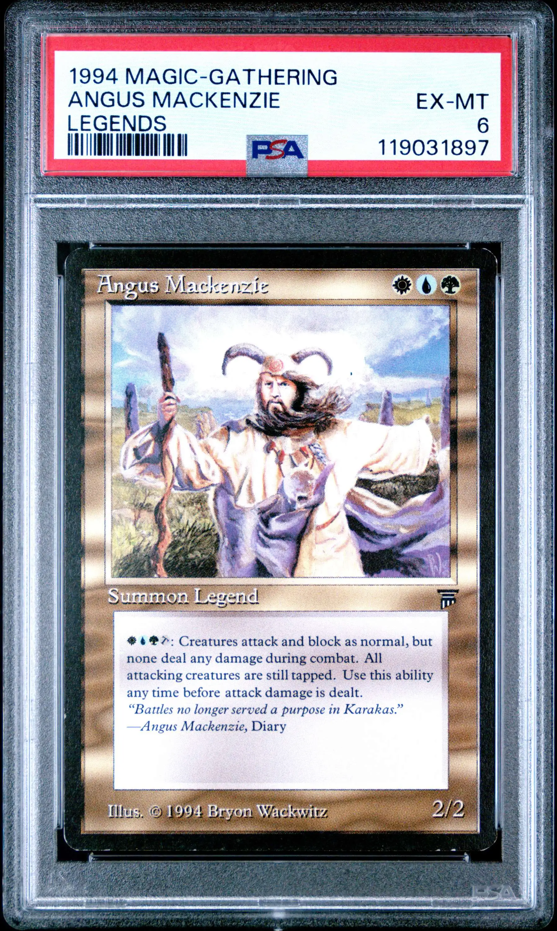 Magic The Gathering Legends Single Card Rare Angus Mackenzie PSA 6