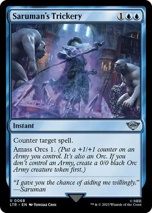Magic The Gathering Lord of the Rings Tales of Middle-Earth Single Card  Uncommon Sarumans Trickery 68 Prerelease - ToyWiz