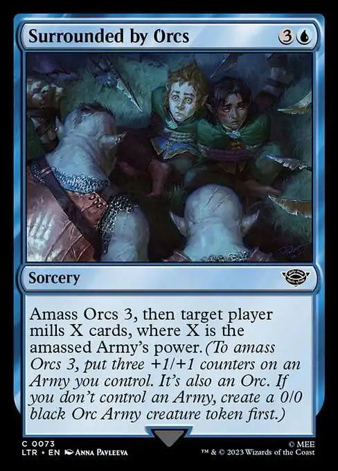 orc cards mtg MtG Tales of Middle-Earth Common Surrounded by Orcs #73