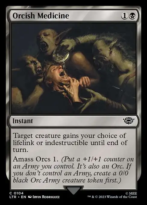 Magic The Gathering Lord of the Rings Tales of Middle-Earth Single Card Common Orcish Medicine 104 - ToyWiz Magic The Gathering Lord of the Rings Tales of Middle-Earth Single Card Common Orcish Medicine 104 - ToyWiz